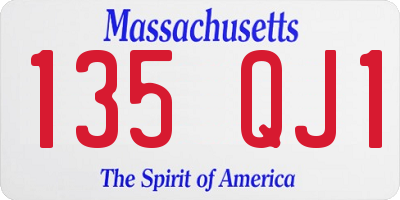 MA license plate 135QJ1