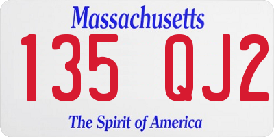 MA license plate 135QJ2