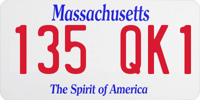 MA license plate 135QK1