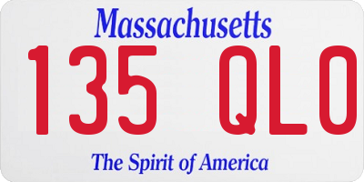 MA license plate 135QL0
