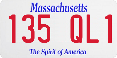 MA license plate 135QL1
