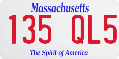 MA license plate 135QL5
