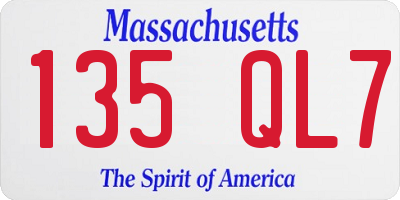 MA license plate 135QL7