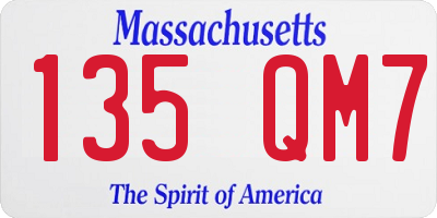 MA license plate 135QM7