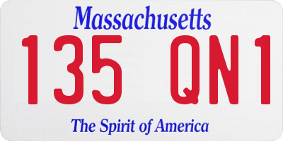 MA license plate 135QN1