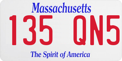 MA license plate 135QN5