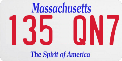MA license plate 135QN7