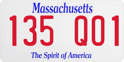 MA license plate 135QO1