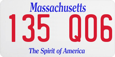 MA license plate 135QO6