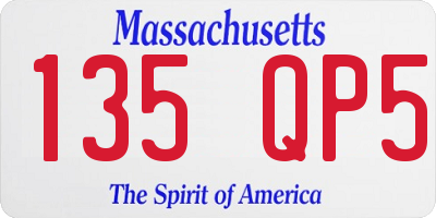 MA license plate 135QP5
