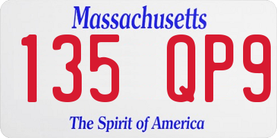 MA license plate 135QP9