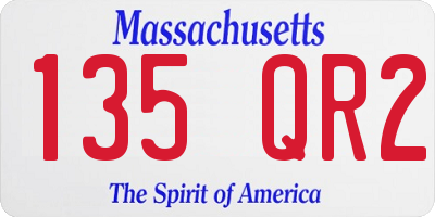 MA license plate 135QR2