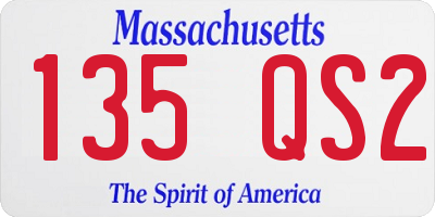 MA license plate 135QS2