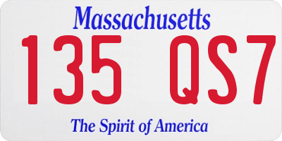 MA license plate 135QS7