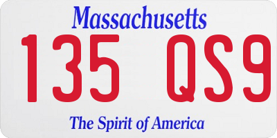 MA license plate 135QS9