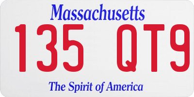 MA license plate 135QT9