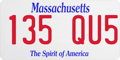 MA license plate 135QU5