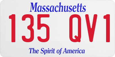 MA license plate 135QV1