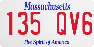 MA license plate 135QV6