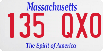 MA license plate 135QX0