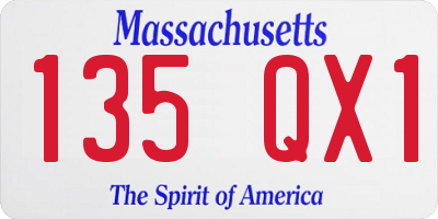 MA license plate 135QX1