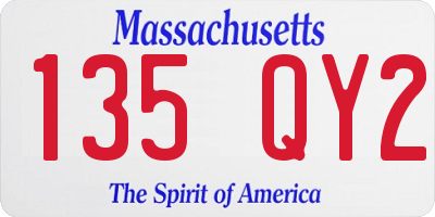 MA license plate 135QY2