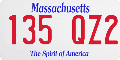 MA license plate 135QZ2