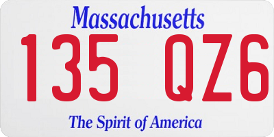 MA license plate 135QZ6