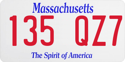 MA license plate 135QZ7