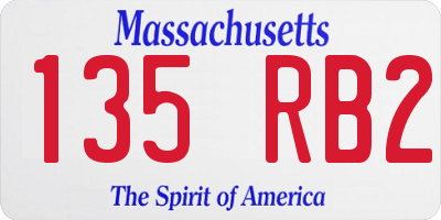 MA license plate 135RB2