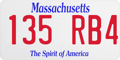 MA license plate 135RB4