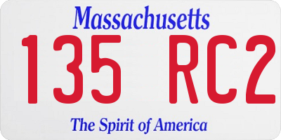 MA license plate 135RC2