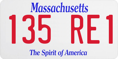 MA license plate 135RE1