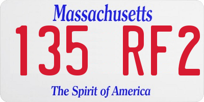 MA license plate 135RF2