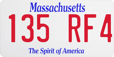 MA license plate 135RF4