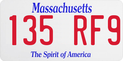 MA license plate 135RF9