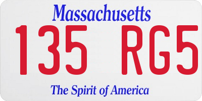 MA license plate 135RG5