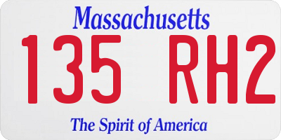 MA license plate 135RH2