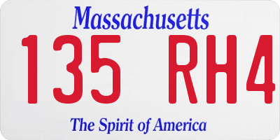 MA license plate 135RH4
