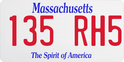 MA license plate 135RH5