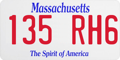 MA license plate 135RH6