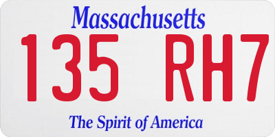 MA license plate 135RH7