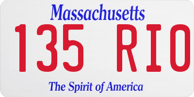 MA license plate 135RI0