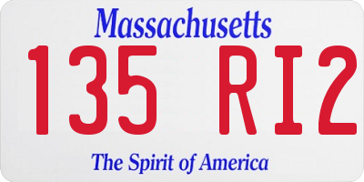 MA license plate 135RI2