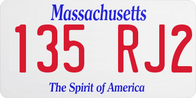 MA license plate 135RJ2