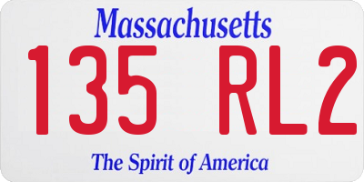 MA license plate 135RL2
