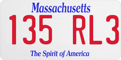MA license plate 135RL3