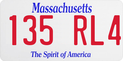 MA license plate 135RL4