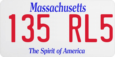 MA license plate 135RL5