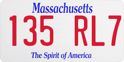 MA license plate 135RL7